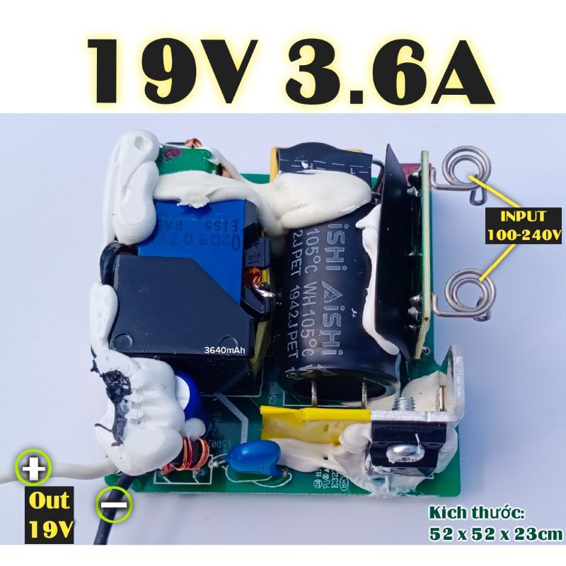 Nguồn không vỏ 19V 3.6A