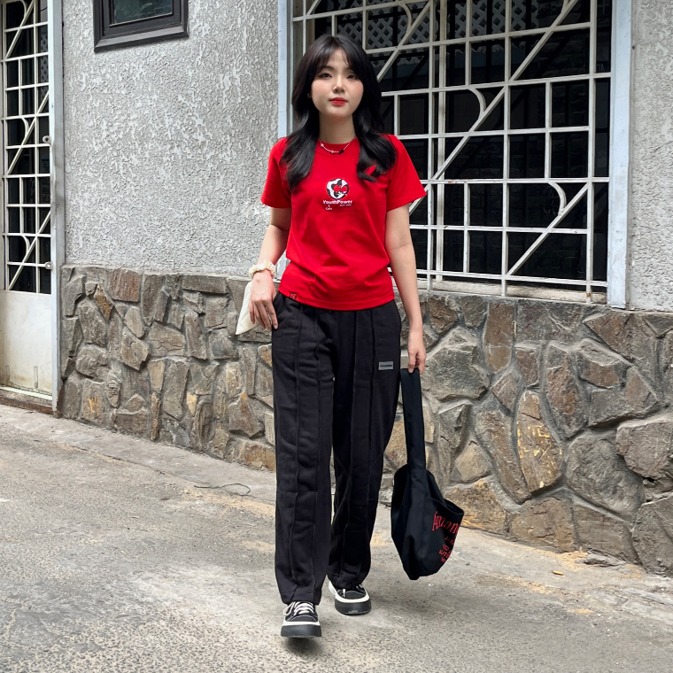 Áo Thun Nữ Baby Tee Tay Ngắn Form Vừa Họa Tiết Mèo Thêu "Youth Cats" 250gsm Local Brand | YOUTH POWER