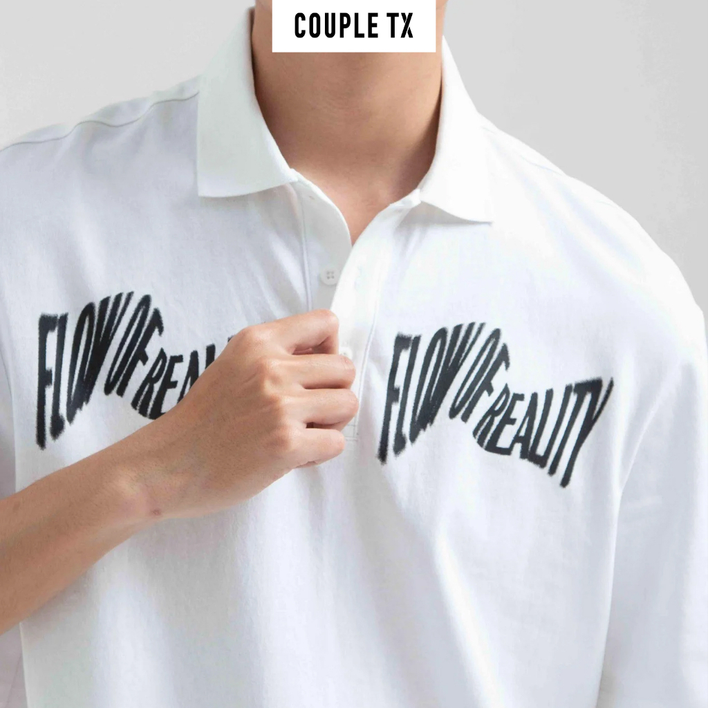 Áo Polo Nam Couple TX Jersey Relax Fit In Typo Trước Ngực MPO 1025