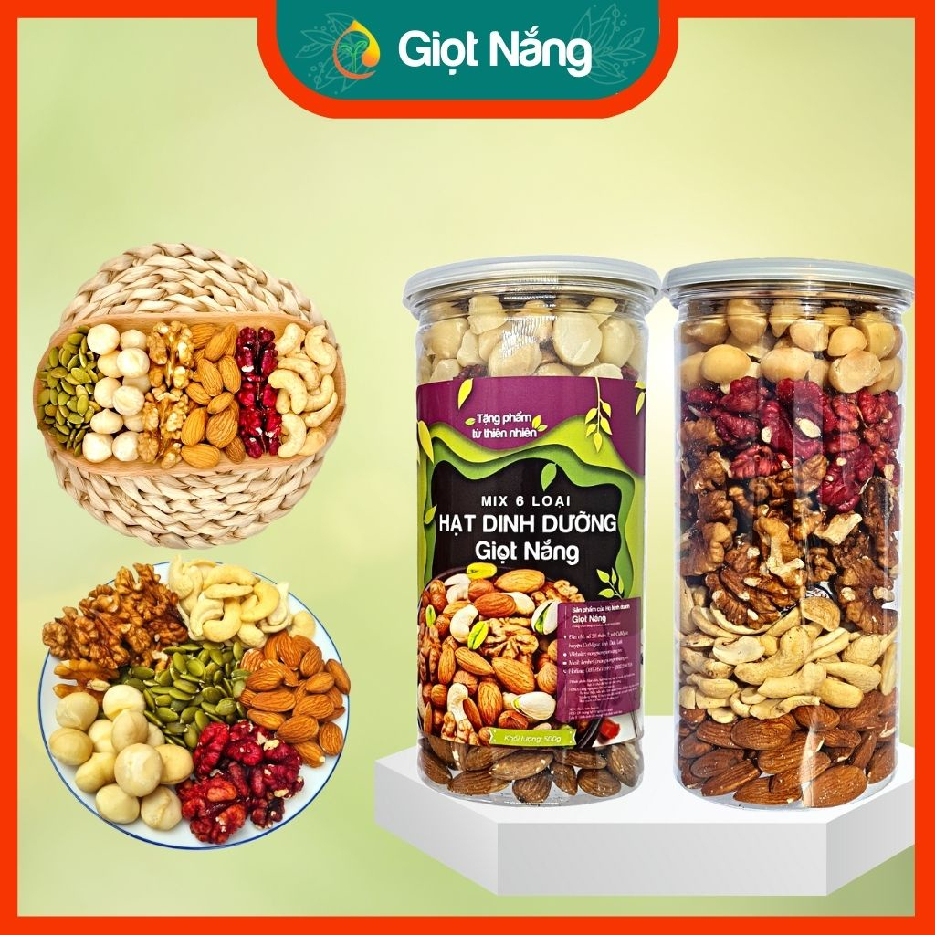 Hạt dinh dưỡng mix 6 hạt 500g tốt cho bà bầu giúp Mẹ Khỏe Đẹp – Bé Thông Minh từ Nông Sản Giọt Nắng Hà Nội