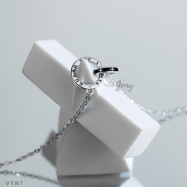 Vòng tay đôi nam nữ bạc 925 mặt hình tròn kép khắc chữ phong cách unisex Always | GEMY SILVER VTN7