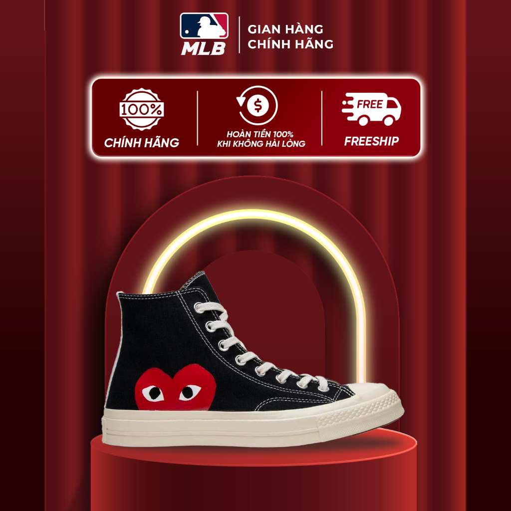 Giày Converse x CDG Play Heart Cổ Cao Chính hãng