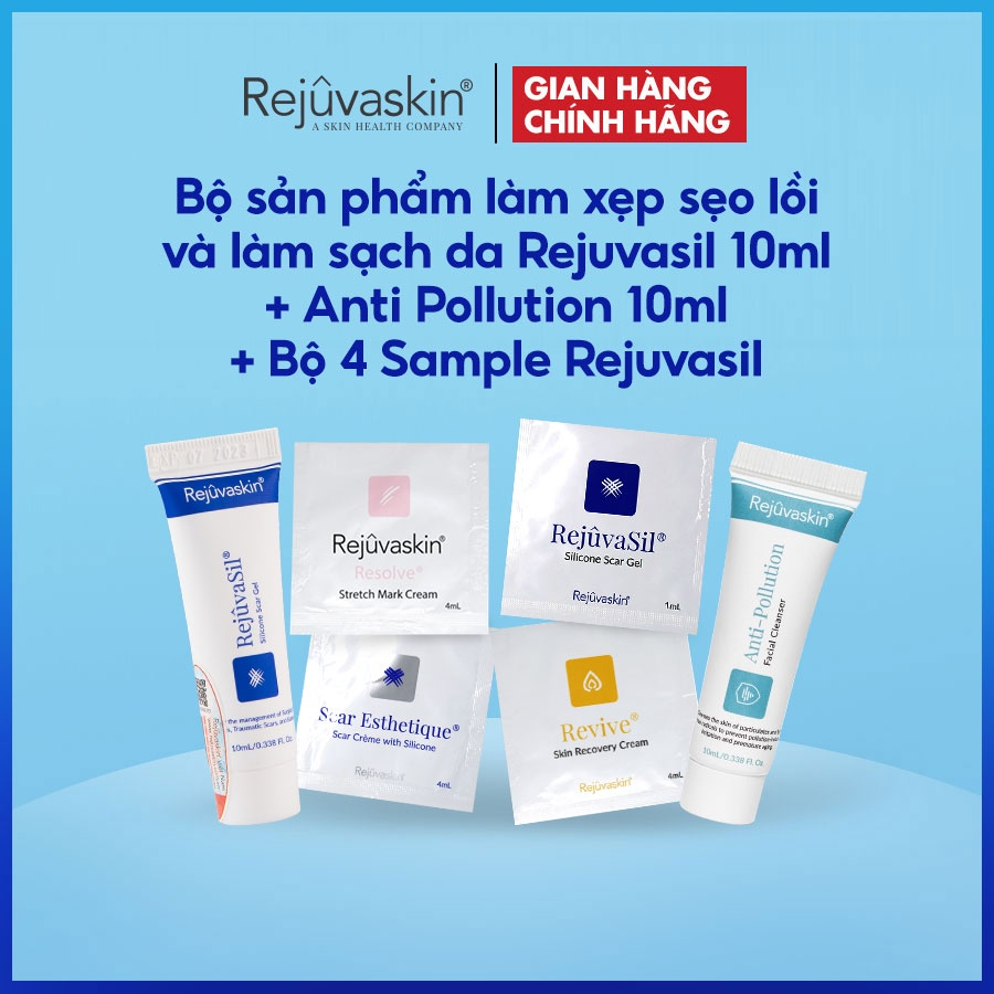 Bộ sản phẩm Rejuvasil 10ml + Anti Pollution 10ml + 4 Sample Rejuvaskin