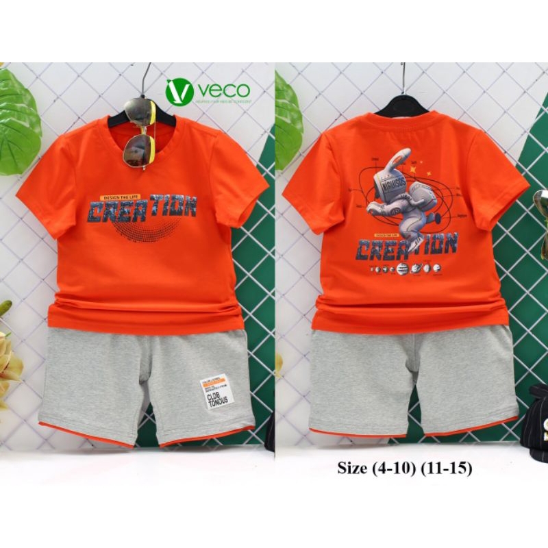 BỘ THUN BÉ TRAI VECO THỎ PHI HÀNH GIA 14-26KG