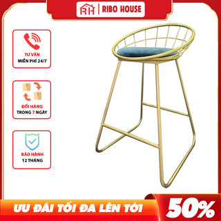 Ghế quầy Bar RIBO HOUSE đệm vải,ghế trang trí quầy bar decor quán cà phê hoặc để chụp ảnh RIBO58