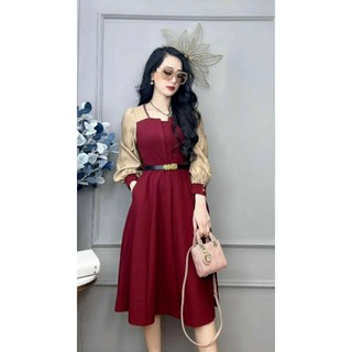 Váy umi phối tay cao cấp kèm đai