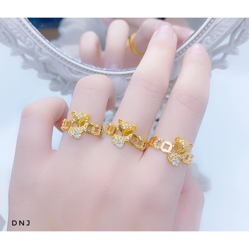 Nhẫn hồ ly kim tiền bạc xi vàng