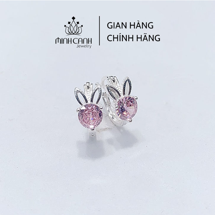 Hoa Tai Bạc Thỏ Hồng Cho Bé Gái Minh Canh Jewelry