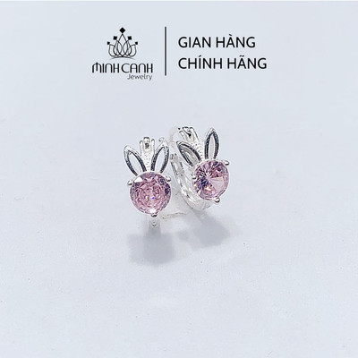 Hoa Tai Bạc Thỏ Hồng Cho Bé Gái Minh Canh Jewelry
