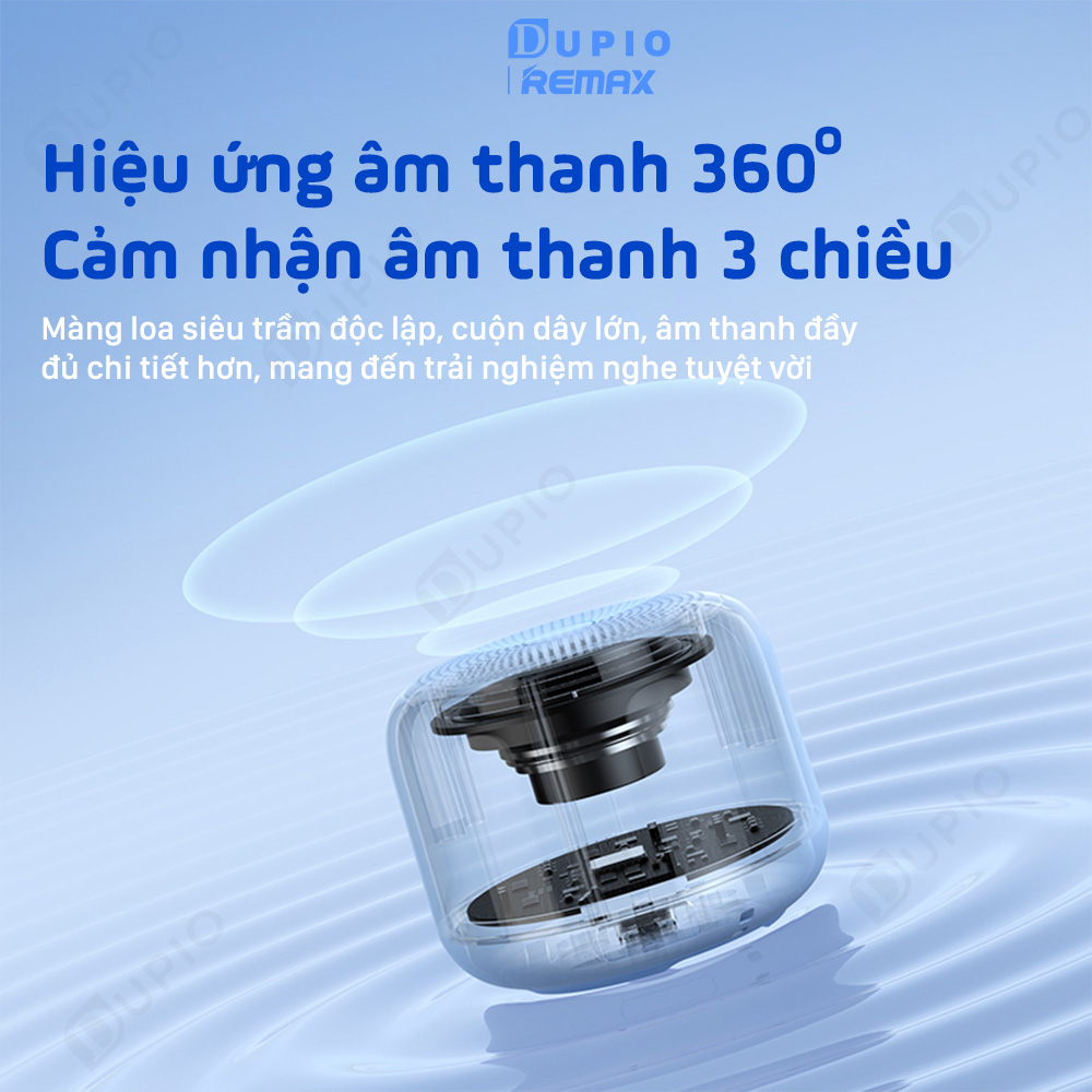 Loa Bluetooth mini DUPIO Remax LBT01 hát nhạc bass mạnh chống nước cute có micro đàm thoại