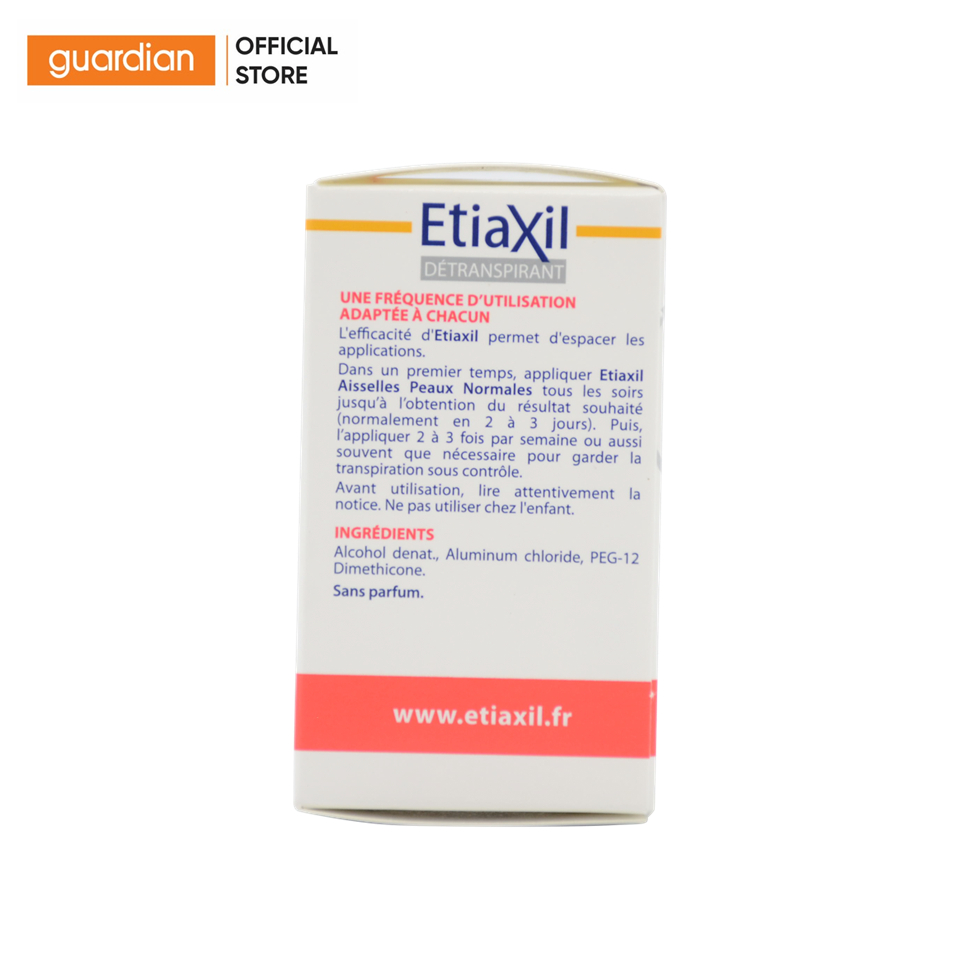 Lăn Khử Mùi Đặc Giảm Etiaxil Détranspirant Traitement Roll-On Peaux Normales Dành Cho Da Thường (Màu Đỏ) 15ml
