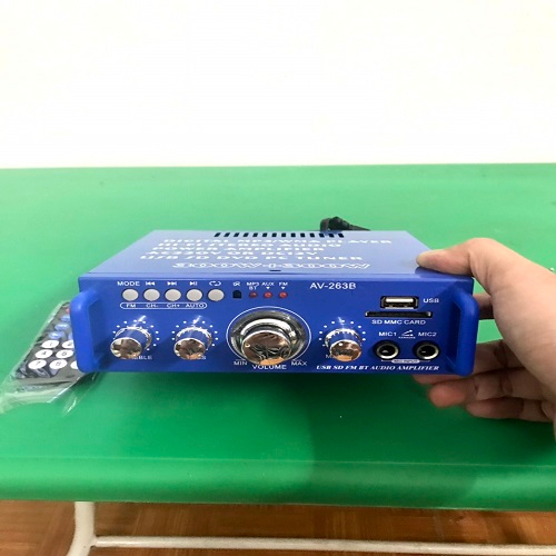 Amply mini 12v 220v bluetooth AV-263B hàng xịn loại 1 chính hãng