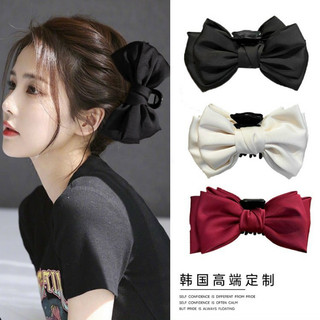Cặp ngoạm nơ lụa tiểu thư 3 màu xinh xắn cho nữ