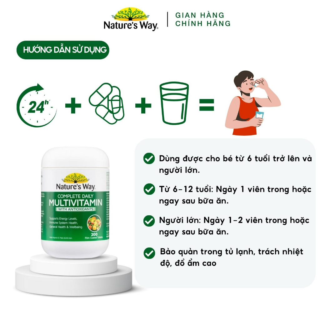 Vitamin tổng hợp Nature's Way Complete Daily Multivitamin 200 viên