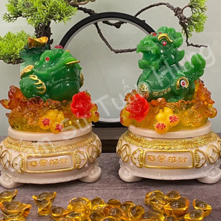 Cặp cóc tỳ đá, tỳ hưu phong thủy, cóc thiềm thừ chiêu tài đế xoay