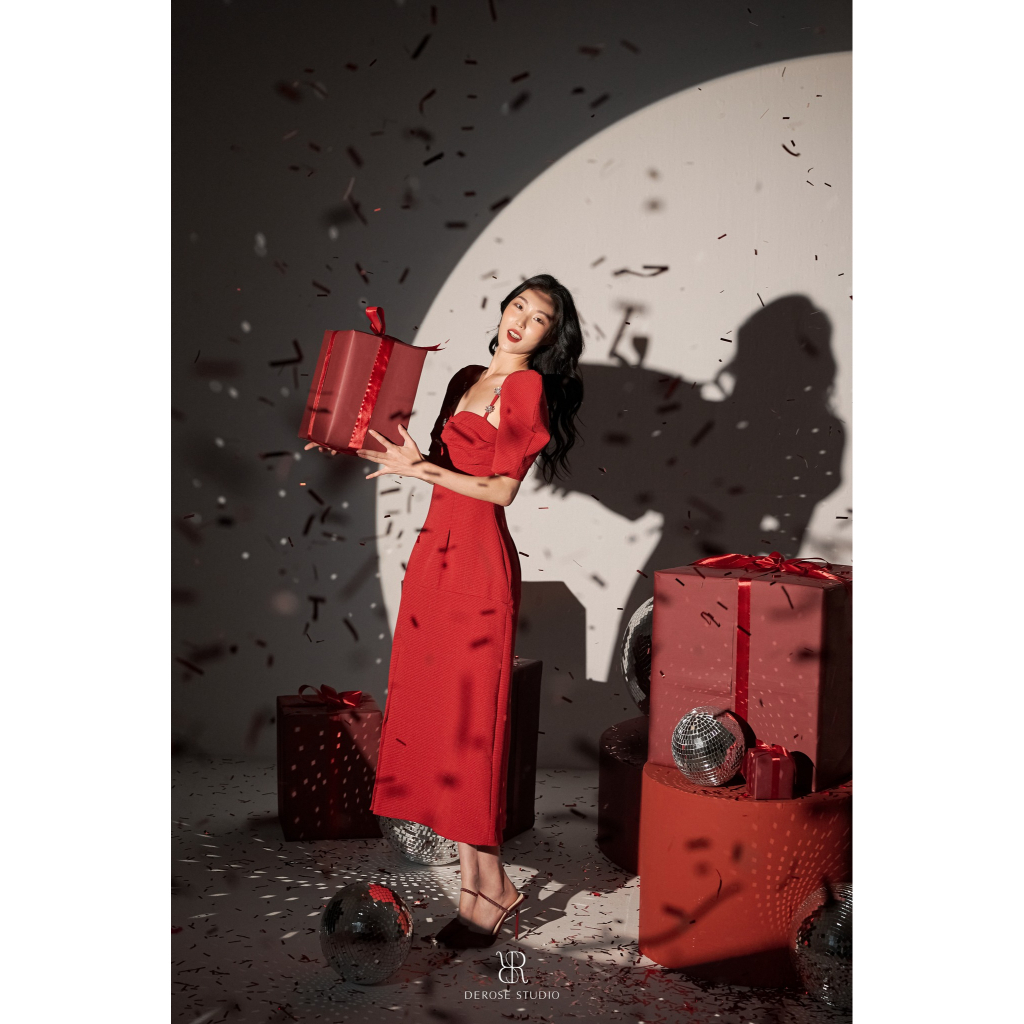 MALLY DRESS - VÁY HAI DÂY TAY BỒNG DÀI XẺ