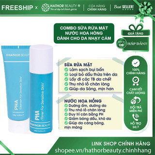 Bộ đôi sữa rửa mặt, nước hoa hồng cho da Nhạy Cảm | Hathor Beauty