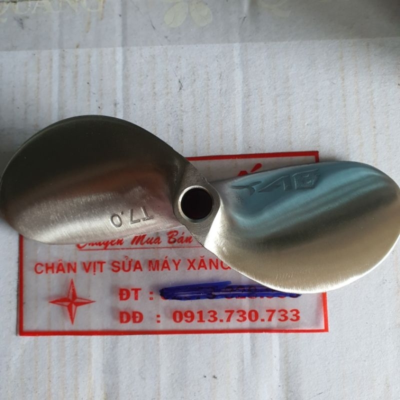 chân vịt inox 2 cánh 5.0 và 6.5 mủi tròn ren 14 loại bóng mờ cam kết như hình giá sỉ