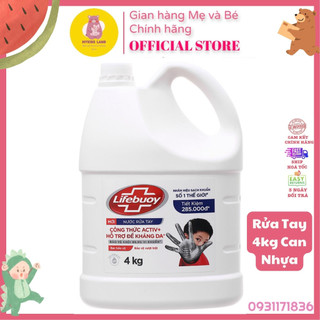 [Hoả Tốc] Nước Rửa Tay LIFEBUOY 4kg Diệt Khuẩn 99% Bảo Vệ Vượt Trội Can nhựa lớn Big size 4 kg 4 kí