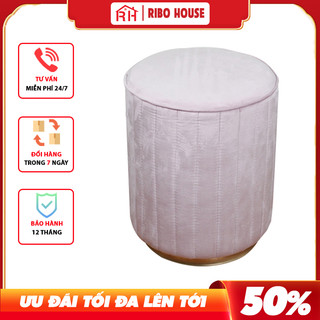Đôn ghế bàn trang điểm RIBO HOUSE chân sắt sơn tĩnh điện, đôn ghế trang trí phòng ngủ phòng ngủ nails spa cà phê RIBO51