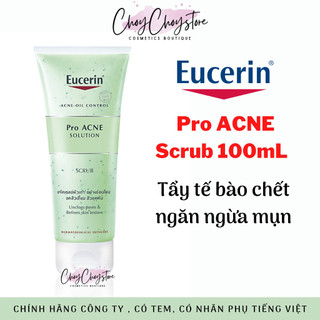 (TEM CTY) Tẩy Tế Bào Chết Eucerin ProAcne Scrub 100mL Giúp Ngăn Ngừa Mụn, Làm Sạch Da