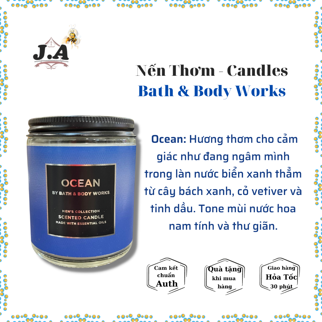 (MÙI SANG) Nến Thơm 1 Bấc Bath &amp; Body Works - Nhiều Mùi Thơm &amp; Hot 198g
