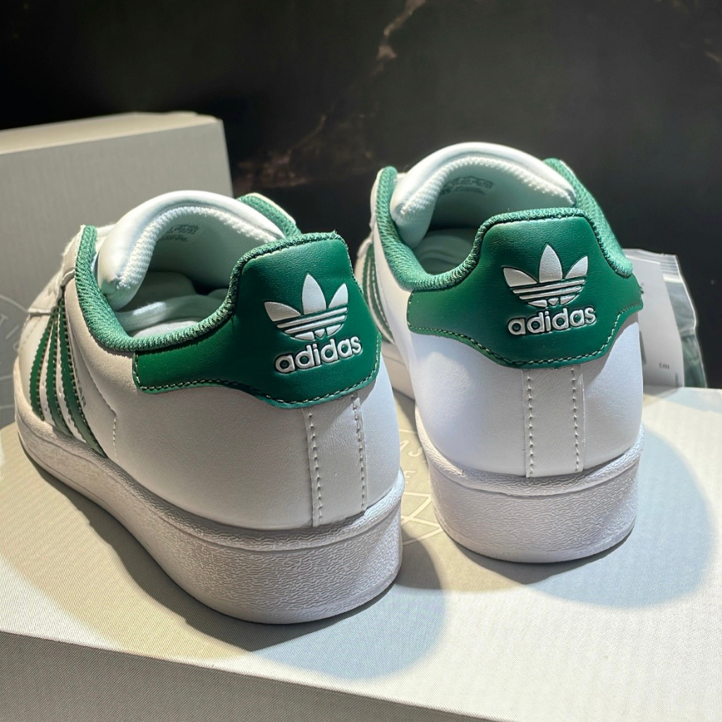 Giày Thể Thao Adidas Superstar 'Cloud White/Collegiate Green/Cloud White'. Giày Thể Thao Sò Vạch Xanh Lá