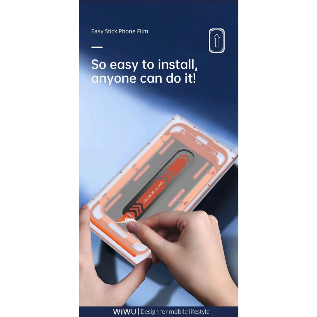 Kính cường lực Wiwu tự lấy bụi Dành Cho Iphone Có Màng Che Loa, Chống Vân Tay, Chống Dầu - Hàng Chính Hãng