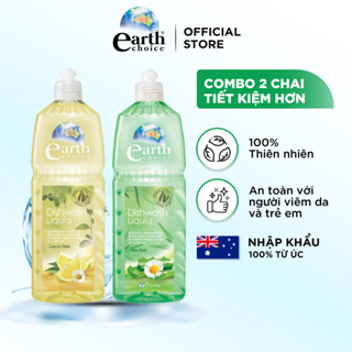 Combo 2 Nước Rửa Chén Hương Chanh + Nha Đam EARTH CHOICE An Toàn Với Cả Đồ