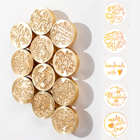 Con Dấu Đóng Sáp Niêm Phong Sealing Wax Họa Tiết Chữ Thank You, Wedding, Love, Handmade with love, made with love