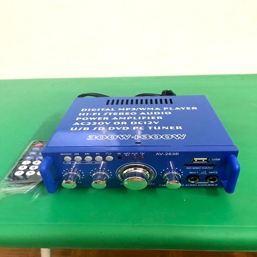 Amply mini 12v 220v bluetooth AV-263B hàng xịn loại 1 chính hãng