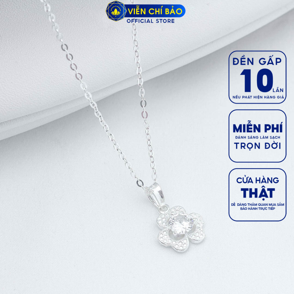 Dây chuyền hoa lá chất liệu bạc 925 thời trang phụ kiện trang sức nữ Viễn Chí Bảo D400636
