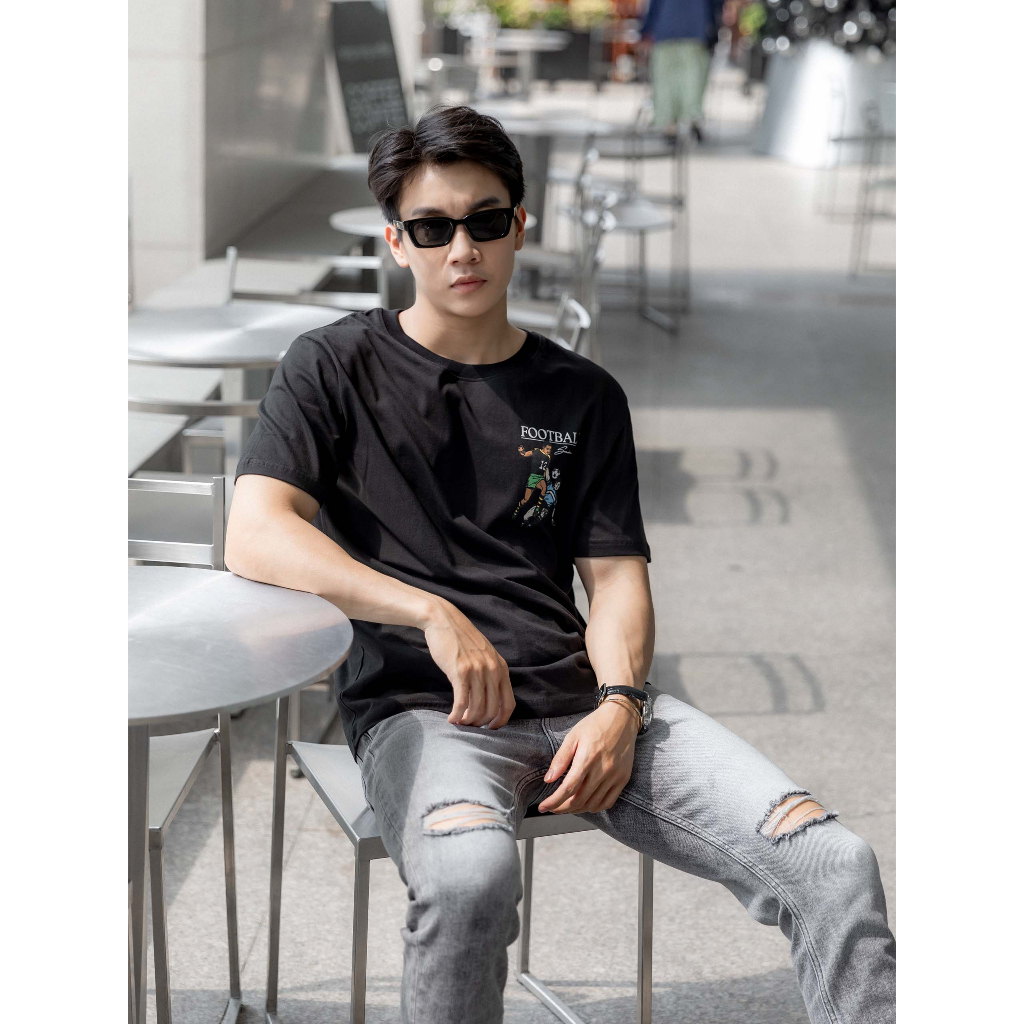 Áo Thun Nam Football Spirit Black ,Chất Vải Cotton 2 chiều Thoải Mái , AT0022-01 ,SOMEHOW