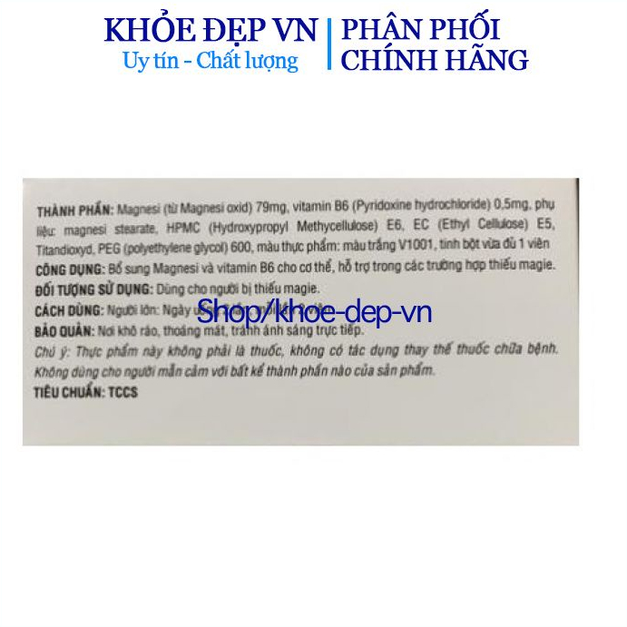 Viên uống Magie B6 Đại Uy bổ sung magie, vitamin B và khoáng chất cho cơ thể – Hộp 100 viên