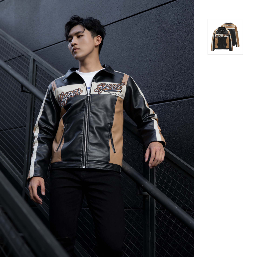 Áo Khoác Nam Leather Biker Premium , Chất Da PU Thoải Mái , AK0022-01 ,SOMEHOW