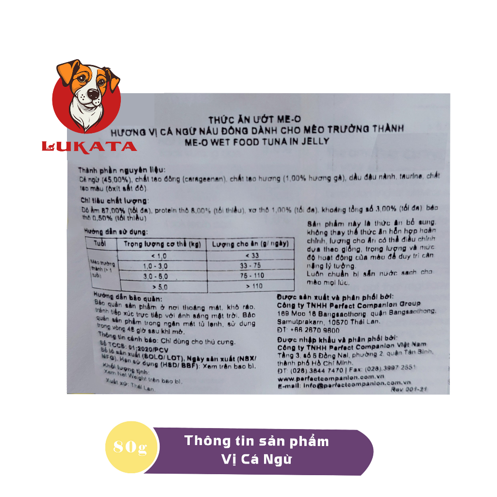 Pate Me-O Cho Mèo - Thức Ăn Cho Mèo Pate Mèo Lớn - Pate Mèo - LUKATA