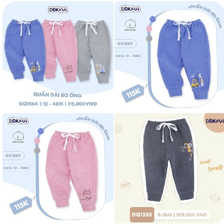 1-4Y Quần nỉ dài chất mềm đẹp Dokma