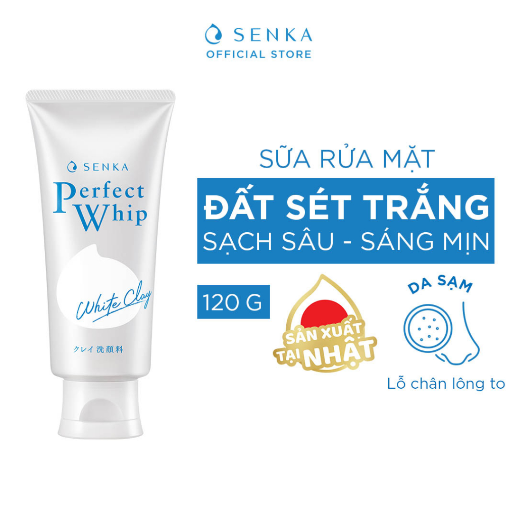 [HB Gift]Sữa rửa mặt tạo bọt chiết xuất đất sét trắng Senka Perfect White Clay 120g_14840