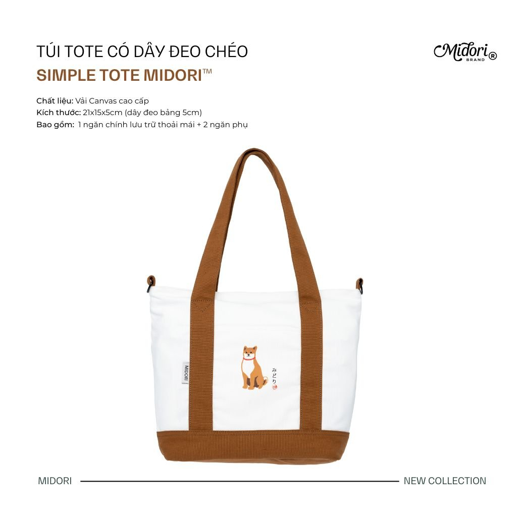 Túi Tote Có Quai Đeo Chéo thời trang phong cách Hàn Quốc Midori Local Brand M Studio