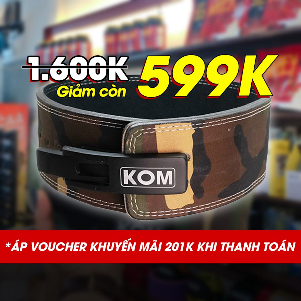 Đai lưng da tập Gym KOM