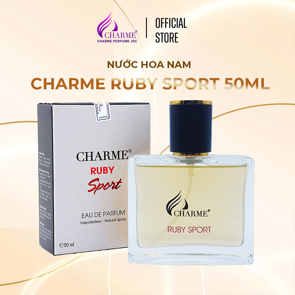 Nước hoa nam thơm lâu, Charme Ruby Sport, nam tính, năng động đầy cuốn hút, đúng chất quý ông, 50ml