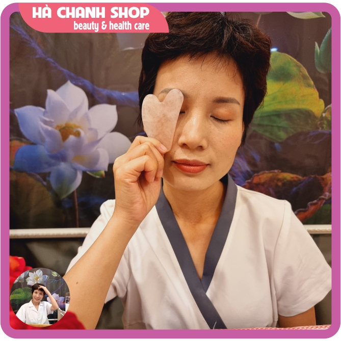 Đá Guasha Đá Massage Mặt Thạch Anh Hồng Hình Tim Mát Xa Mặt Mắt Dụng Cụ Spa Đẩy Tinh Chất Dưỡng Sinh Chăm Sóc Da