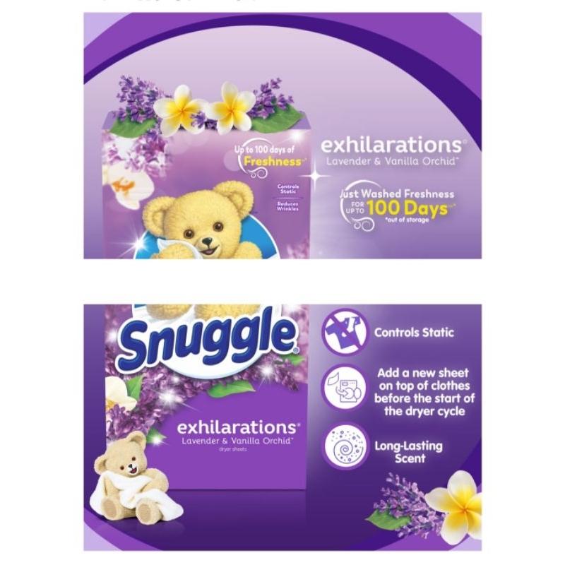 Giấy thơm SNUGGLE EXHILARATION Valender & Vanilla Orchid  - Hàng Mỹ