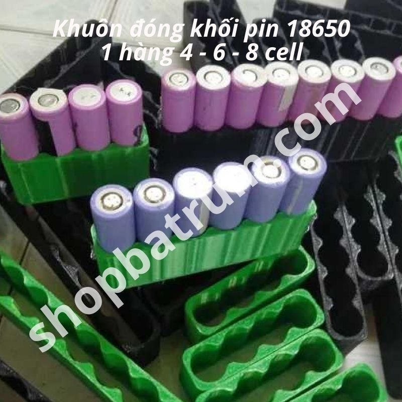 Khuôn cữ đóng cell pin 18650 - 1 hàng 4-8cells - 2 hàng 3s 4s 5s 6s