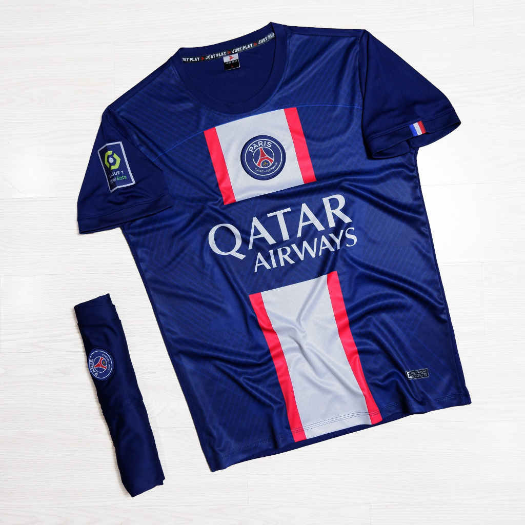Bộ quần áo bóng đá CLB PARIS SAINTGERMAIN LOGO THÊU, Bộ quần áo bóng đá CLB PARIS SAINTGERMAIN VẢI THUN LẠNH CAO CẤP