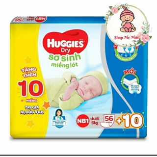 Tặng thêm 10 miếng - Miếng lót sơ sinh Huggies NB1 56 miếng