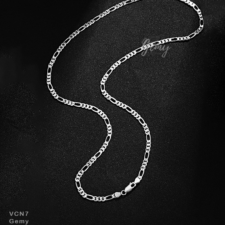 Dây chuyên nam bạc vòng cổ mắt xích trơn đơn giản không mặt unisex nhiều size| GEMY SILVER VCN7