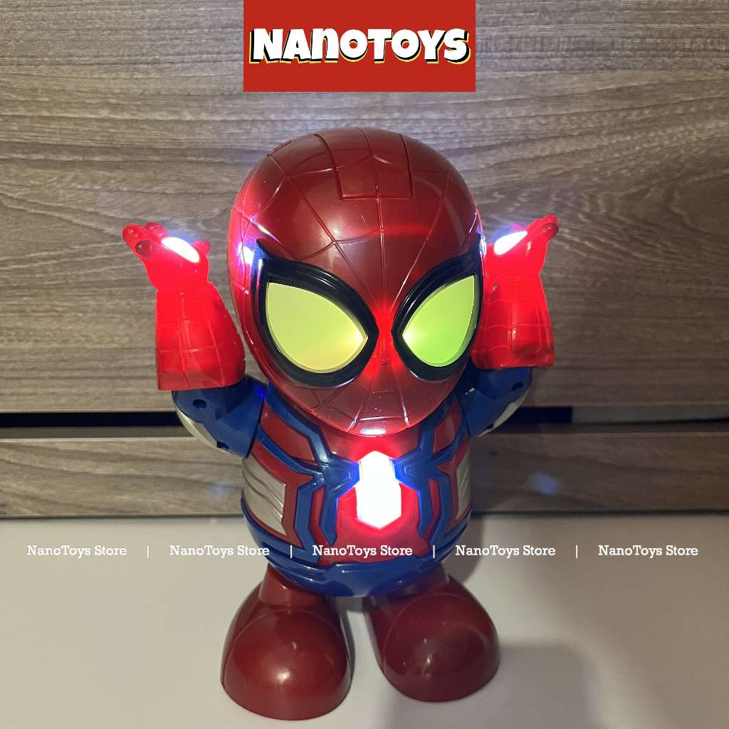 Đồ chơi siêu nhân, người nhện, nhảy múa - có mặt nạ - Spiderman nhảy múa, Người sắt, múa lân - tặng pin - NANOTOYS STORE