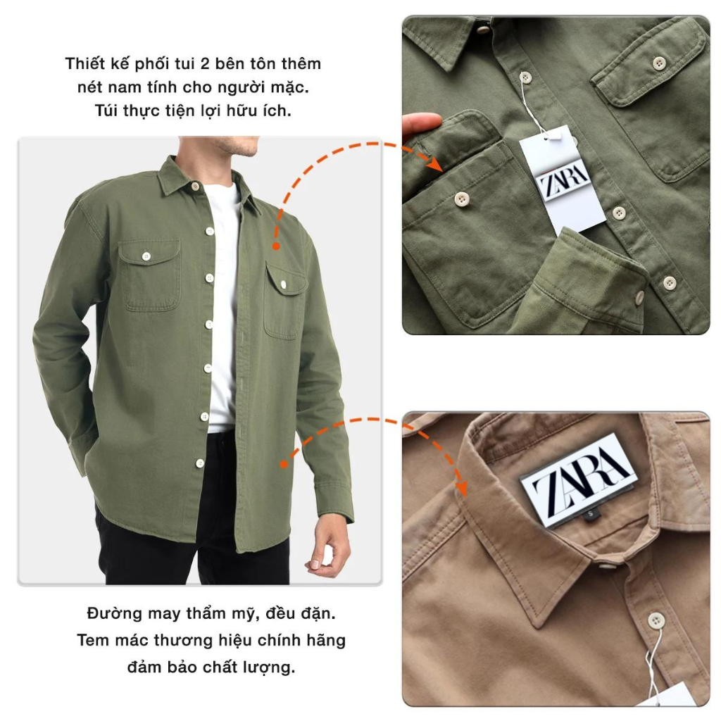Sơ mi nam kaki 2 túi GEN ALPHA , chất vải kaki dày dặn, form slimfit thoáng mát GEN095