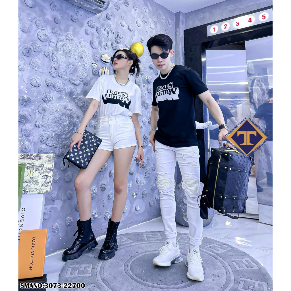 Áo phông LV unisex tay lỡ from rộng Nam Nữ, áo Thun LV cao cấp 100% Cotton CAO CẤP.Gentlemen's Fashion